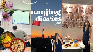 living in china 🇨🇳 | speaking chinese, housewarming party & meet my classmates vlog 🌷🏡✨