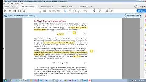 Chap 9.5 - Work done on a single particle (a)