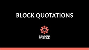 Block Quotations | MLA | Essay Writing
