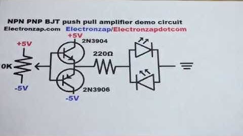 Quick NPN PNP BJT push pull amplifier demonstration electronics circuit by electronzap
