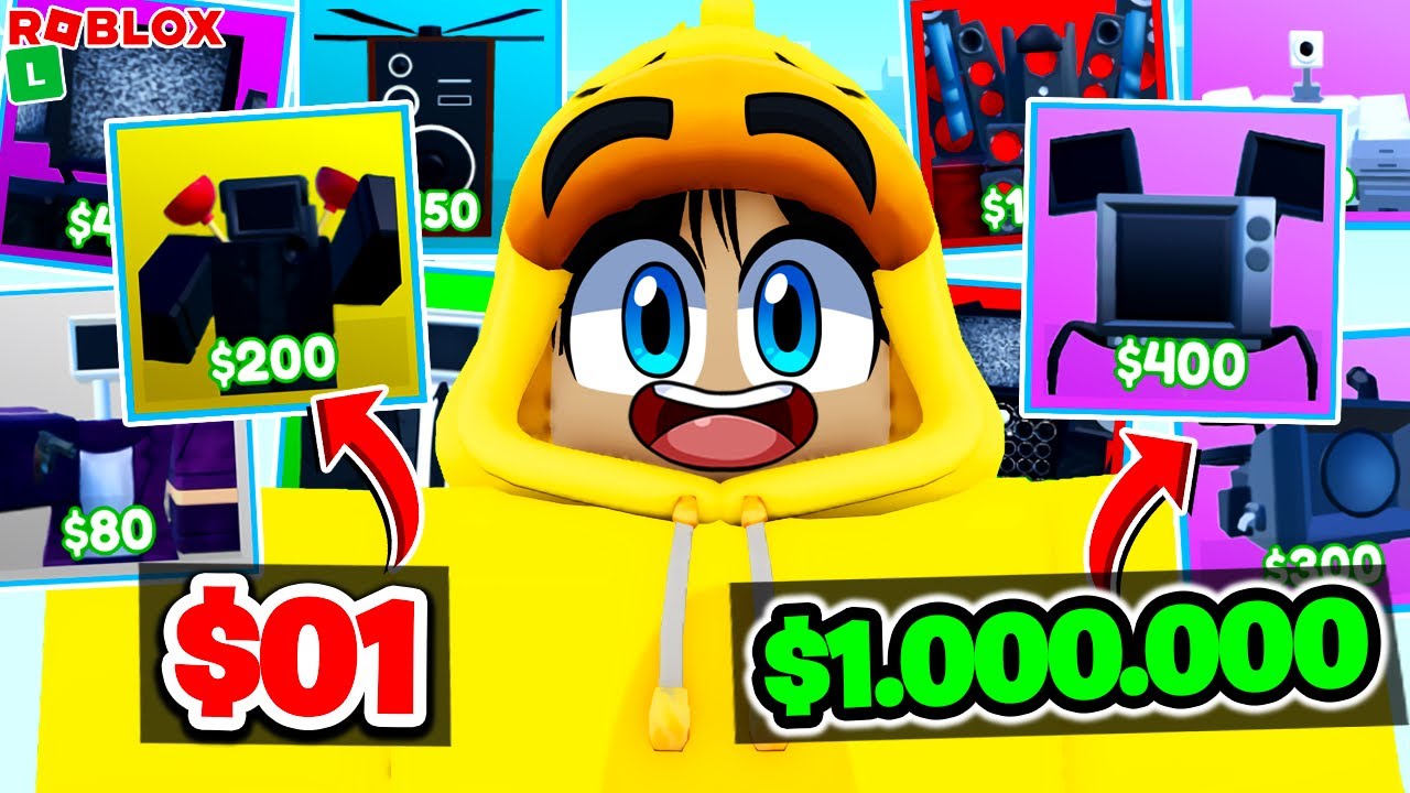 SKIBIDI TOILET DE $1 VS $500.000 no ROBLOX 💸 