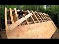 Roofing a Steep 12/12 Pitch! Barn Board Sheathing / Log Cabin Update- Ep 13.10