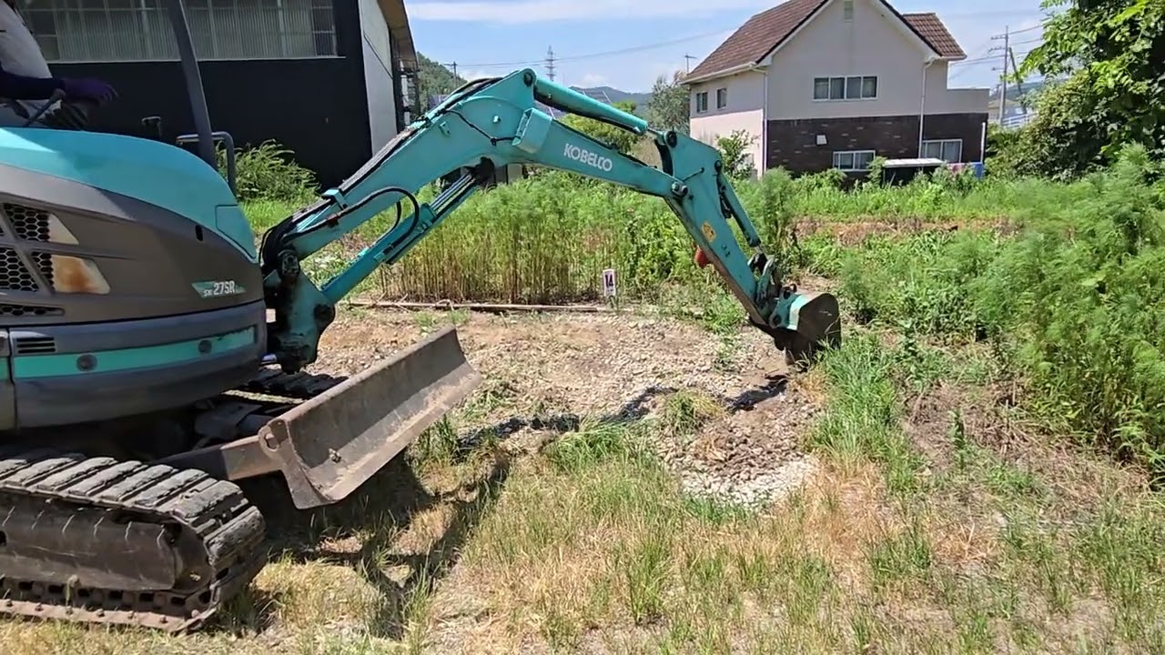 老者竹林 京都嵐山みたいな竹林を作ろう900 駐車場の整備をユンボシャベルで綺麗