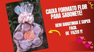 Linda caixa em formato de flor fácil e prática de fazer..