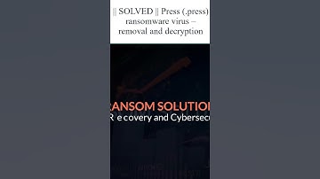 || SOLVED || #Press (.press) #ransomware #virus – #removal and #decryption