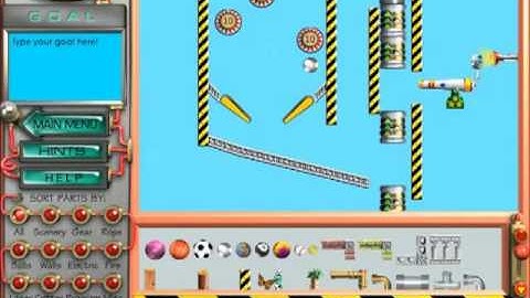 1 of my contraps on return of the incredible machine contraptions i call pinball with cannons