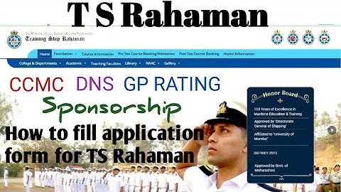 How to fill TS Rahaman application form 2022 for Ccmc Dns and Gp rating
