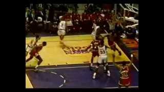 Michael Jordan dunks on Patrick Ewing 1991 Playoffs