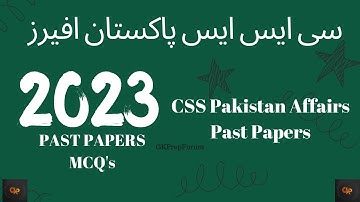 CSS 2023 Pakistan Affairs Past Paper MCQs |FPSC |Past Papers | CSS Preparation