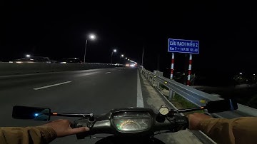 Lái Xe Đêm Đường Dẫn Cầu Rạch Miễu 2 Từ Phường Bến Tre Đến Ngã Tư Đồng Tâm #647
