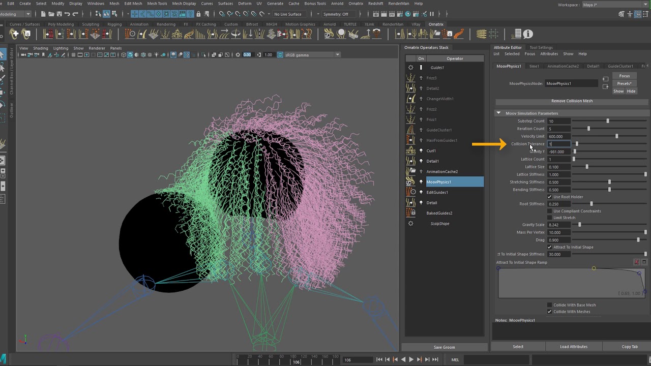 Ornatrix Maya V2: Hair Simulation and Collisions - P2 (English, Spanish,  Русский) - YouTube