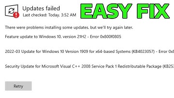 How To Fix Windows Update Error 0x800f0805