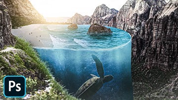 Photoshop Manipulation - Underwater mountain - Adobe Photoshop CC 2021 tutorial