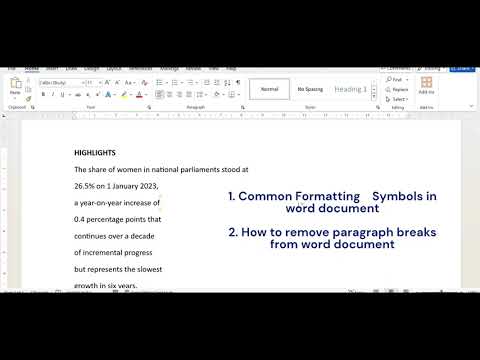 Use of formatting