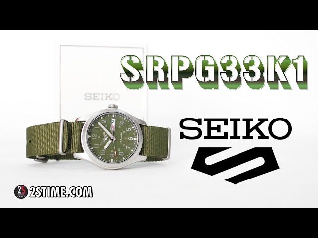 SEIKO 5 Sports Fields SRPG33K1 Green Military Watch - YouTube