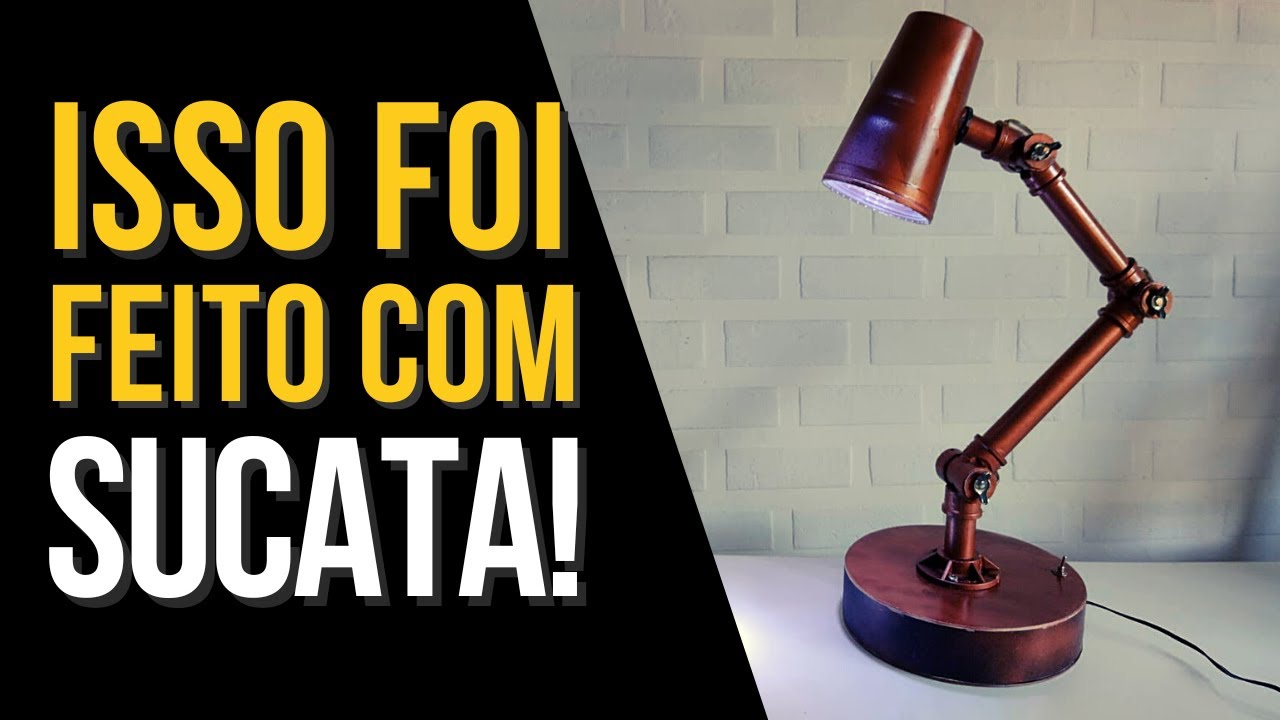 Como fazer Luminária articulada com sucata