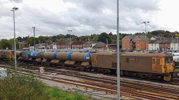 GBRF 3W74 Network Rail RHTT Service With 73213 + 73107 Locos Passing Through Tonbridge 20/10/2023