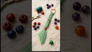 ✨ Handmade Square Knot Keychain with beads#shorts  vedio #diy #handmade