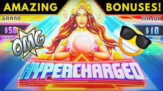 AMAZING BIG WIN! HYPERCHARGED SLOT MACHINE BONUSES + ULTIMATE FIRE LINK OLVERA STREET SLOT