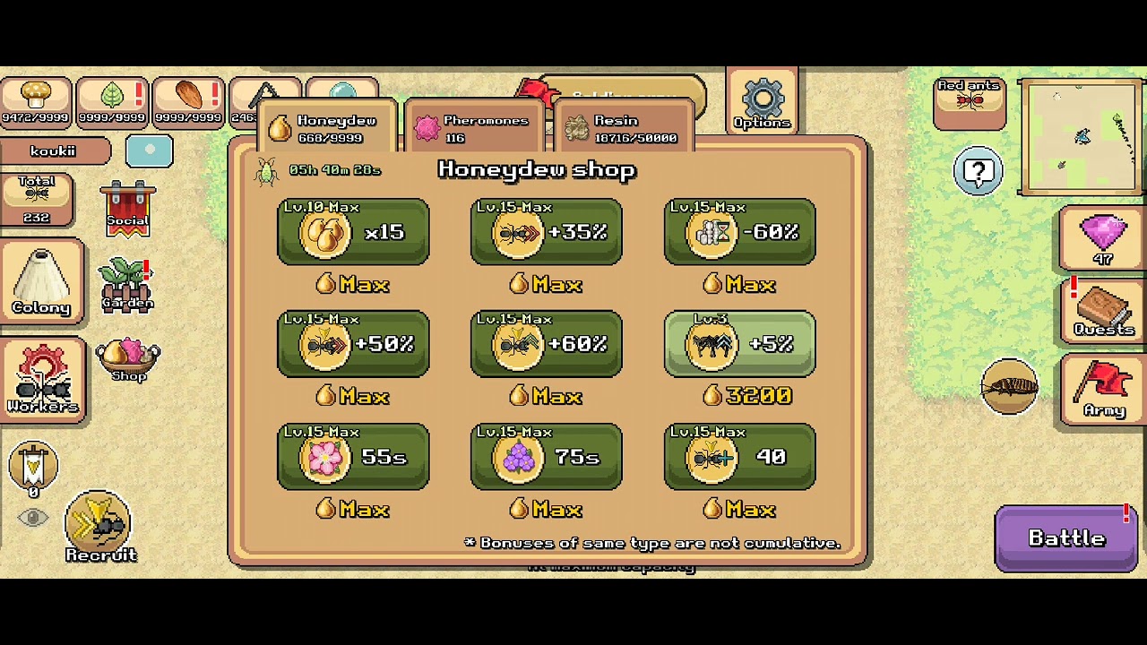 Pocket ant mod apk hack V1054 all max 