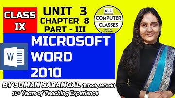 Office Tools | Class IX  |  Unit 3 | Chapter 8 | Part 3 | Microsoft Office  | All Computer Classes