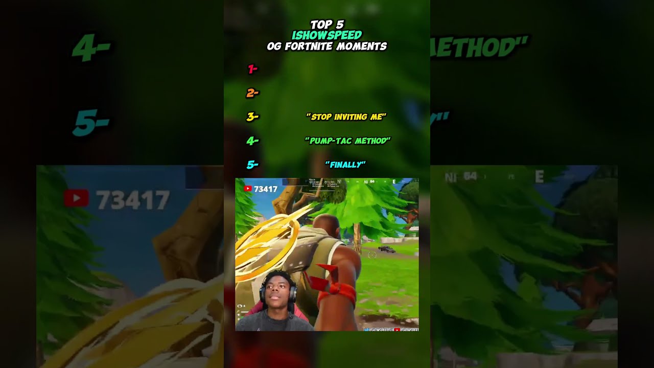 Top 5 IshowSpeed OG Fortnite Moments Top5 Ishowspeed
