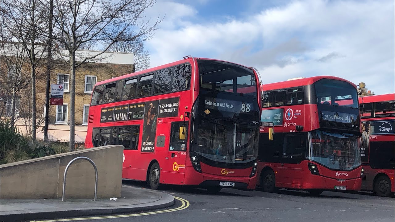 FULL ROUTE VISUAL: Go Ahead London Route 88: Clapham Common-Parliament Hill Fields YX18KXC