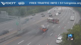 Vehicle catches fire on I-264 in Norfolk