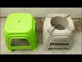 Creative Stove from Plastic Chair | How to cast stove from plastic chair | concrete stove