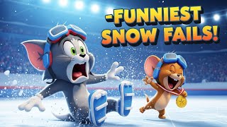 Tom &amp; Jerry Snow Funniest Sports Fails ❄️😂 | Crazy Winter Cartoon Moments in 3D