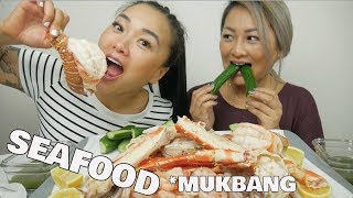SEAFOOD (King Crab + Lobster + Shrimp) MUKBANG | *Lets EAT | SASVlogs