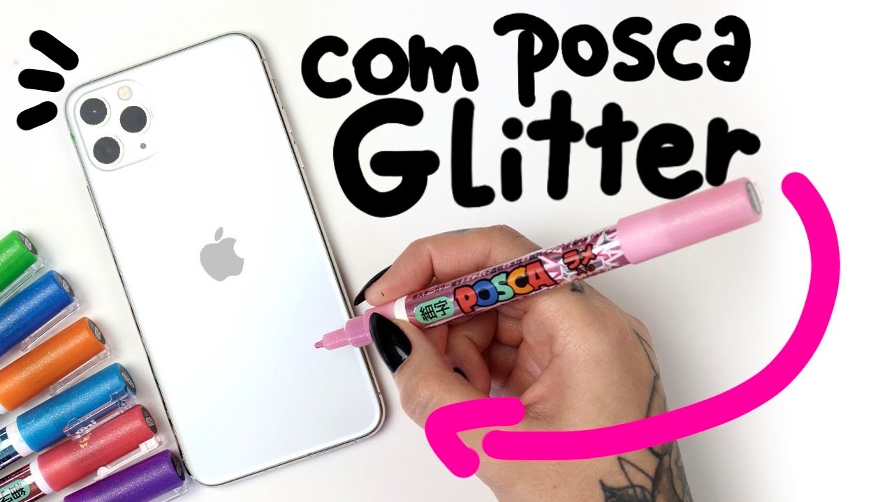 CUSTOMIZANDO CAPINHA COM NOVA POSCA GLITTER - SERÁ QUE DEU CERTO?