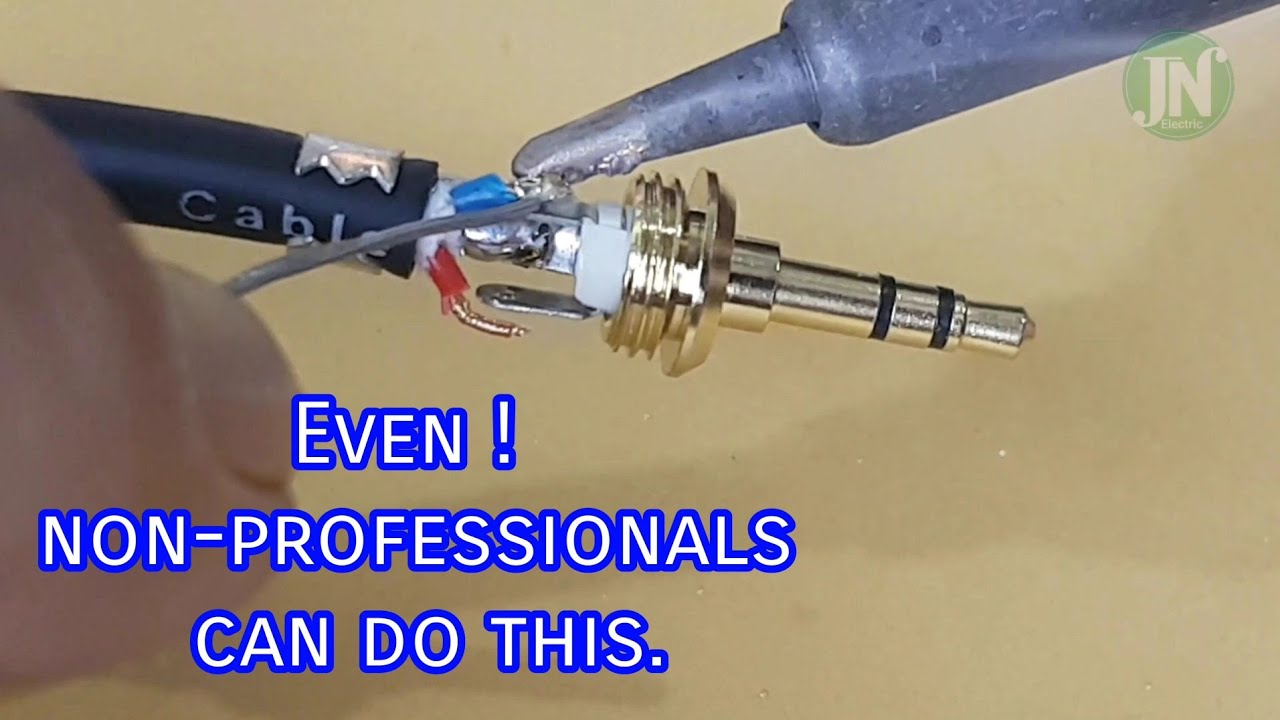 install 3.5mm stereo audio jack TRS into cable - YouTube