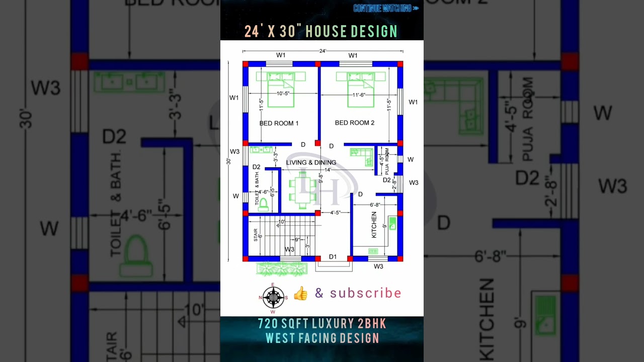 24'X30'house plan 