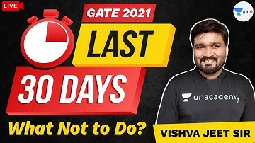 Last 30 days Strategy for GATE 2021 | What not to do? | GATE Preparation Strategy | Vishvajeet sir