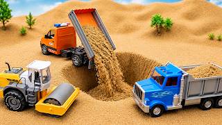 Road Rollers & Dump Trucks Repair Broken Road After Accidents | Construction Vehicles