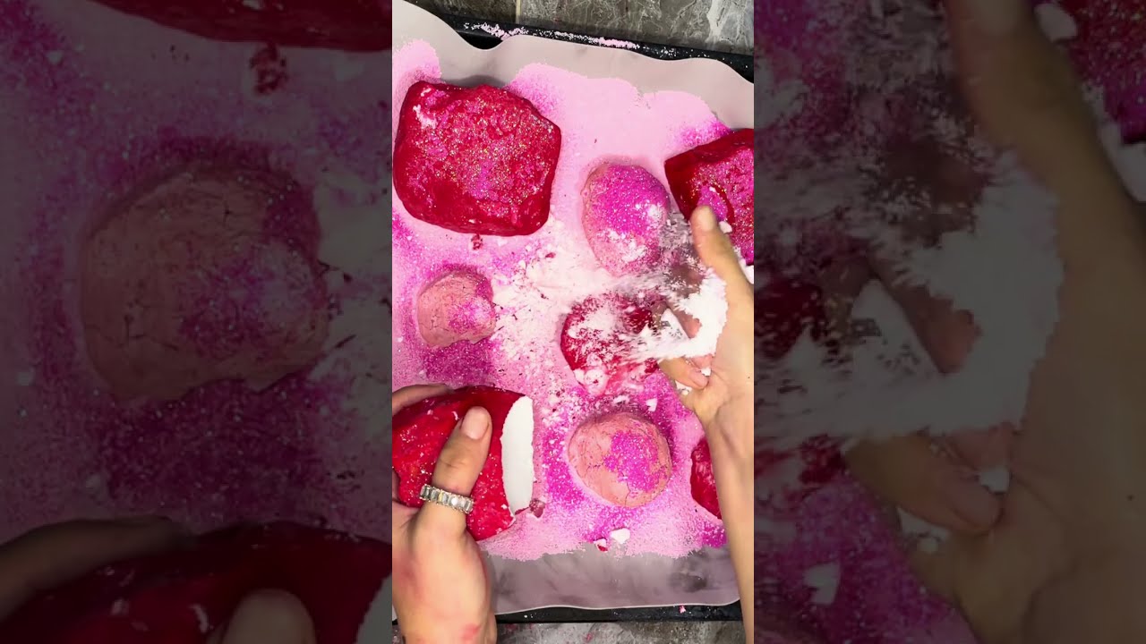 Soft chunks and pasted chunks ❤️🩷 sifting and powder play at the end 