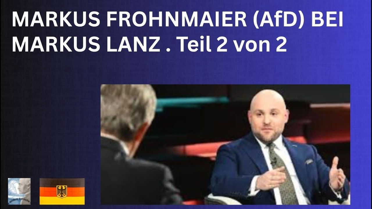 Markus Frohnmaier (AfD) bei Markus Lanz am 09. 04. 2026 . Teil 2 von 2 ...
