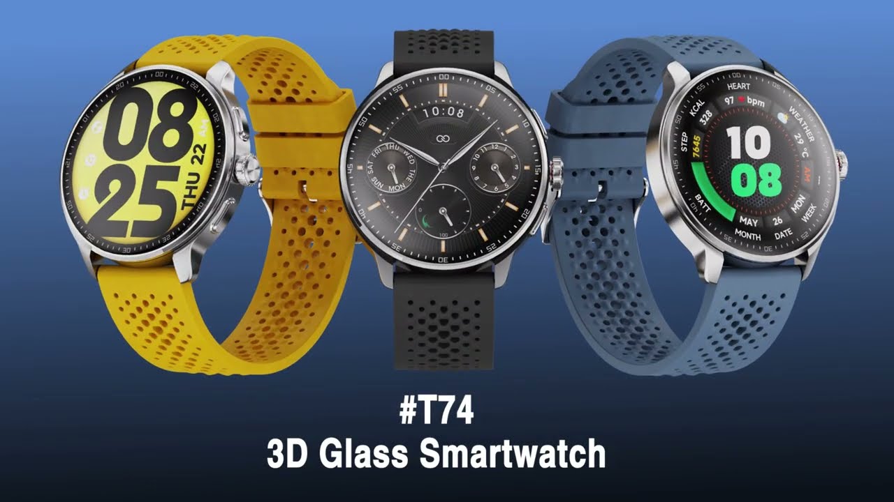 Toleda Mens Smartwatch T74 Zinc alloy frame 3D screen 3D UI animation BT calling AMOLED smart watch