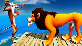 Simba,Pumbaa,Mufasa,Scar,Kiara,Rafiki,Timon dive into the water through a Pipe GTA 5 | THE LION KING screenshot 1
