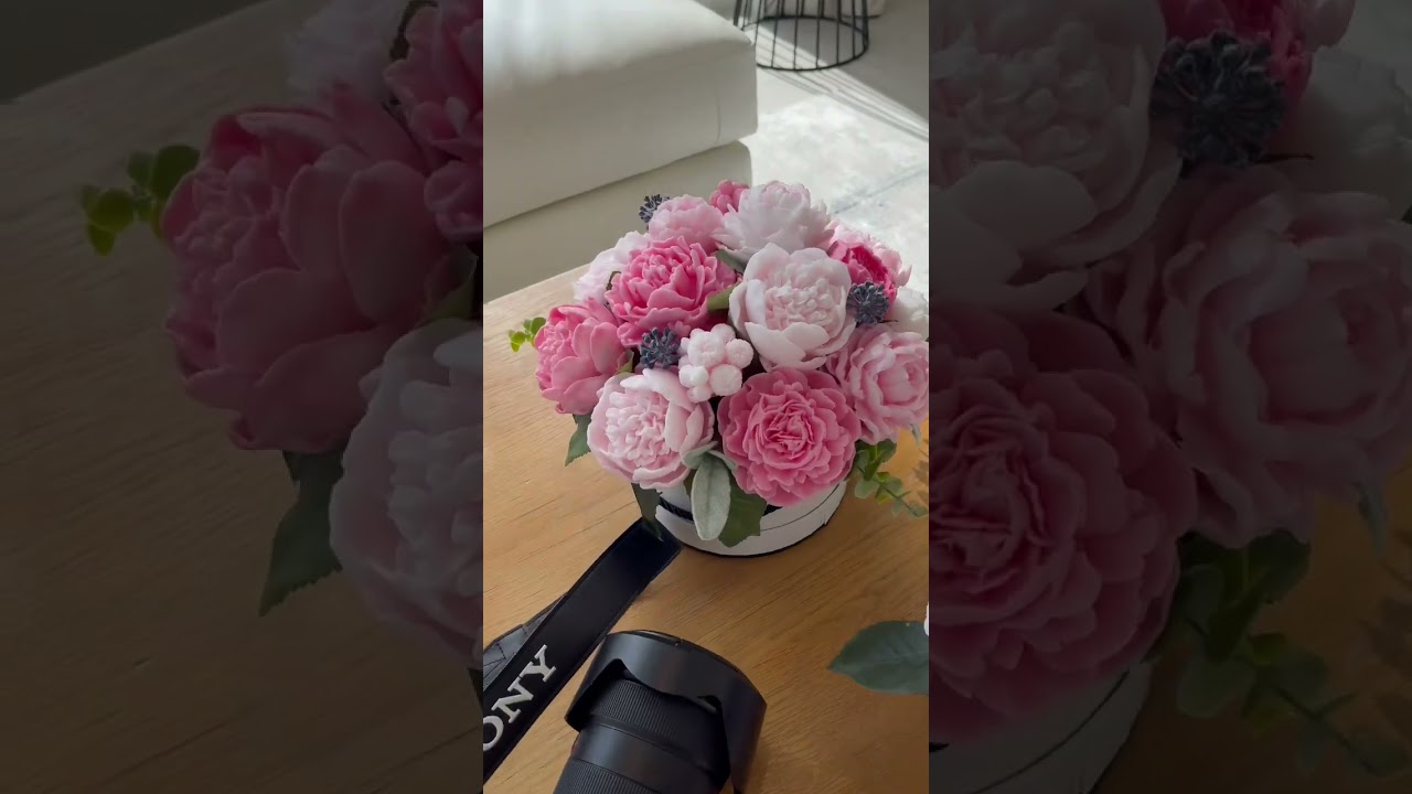 Realistic flowers handmade out of soap 