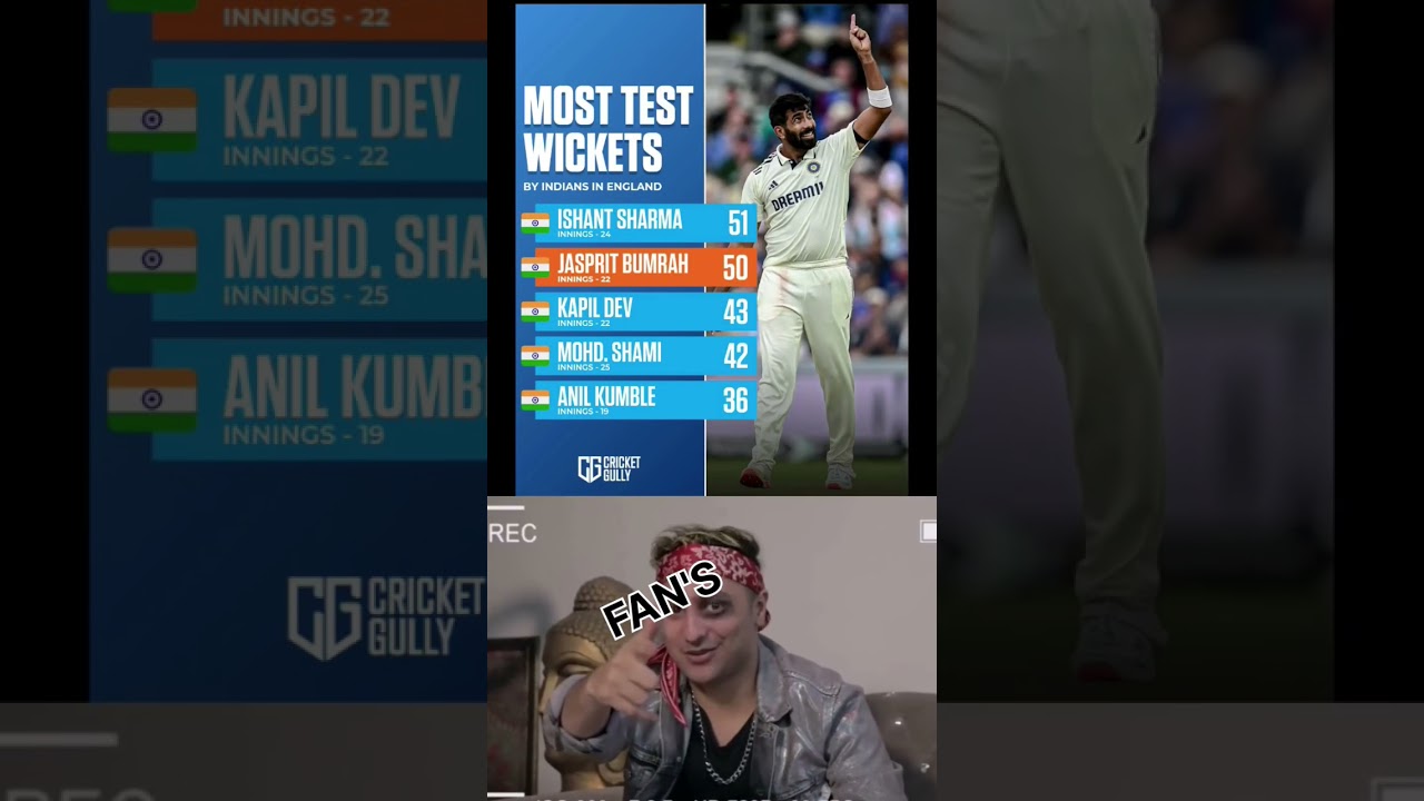 Jasprit Bumrah becomes only the second Indian bowler to claim 50 Test wickets on English soil! 🇮🇳🏏.