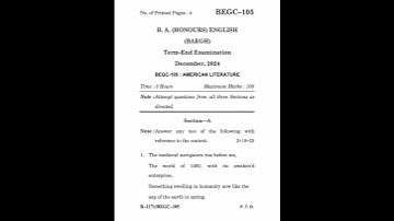 BEGC-105 Dec 2024 | IGNOU Previous Year Question Paper