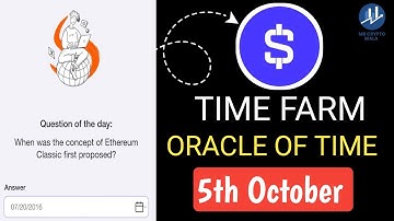 Time Farm Answer Today 5 October | Oracle Of Time Answer 5 October