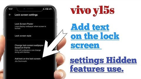 Vivo y15s how to add text on the lock screen settings Hidden features use