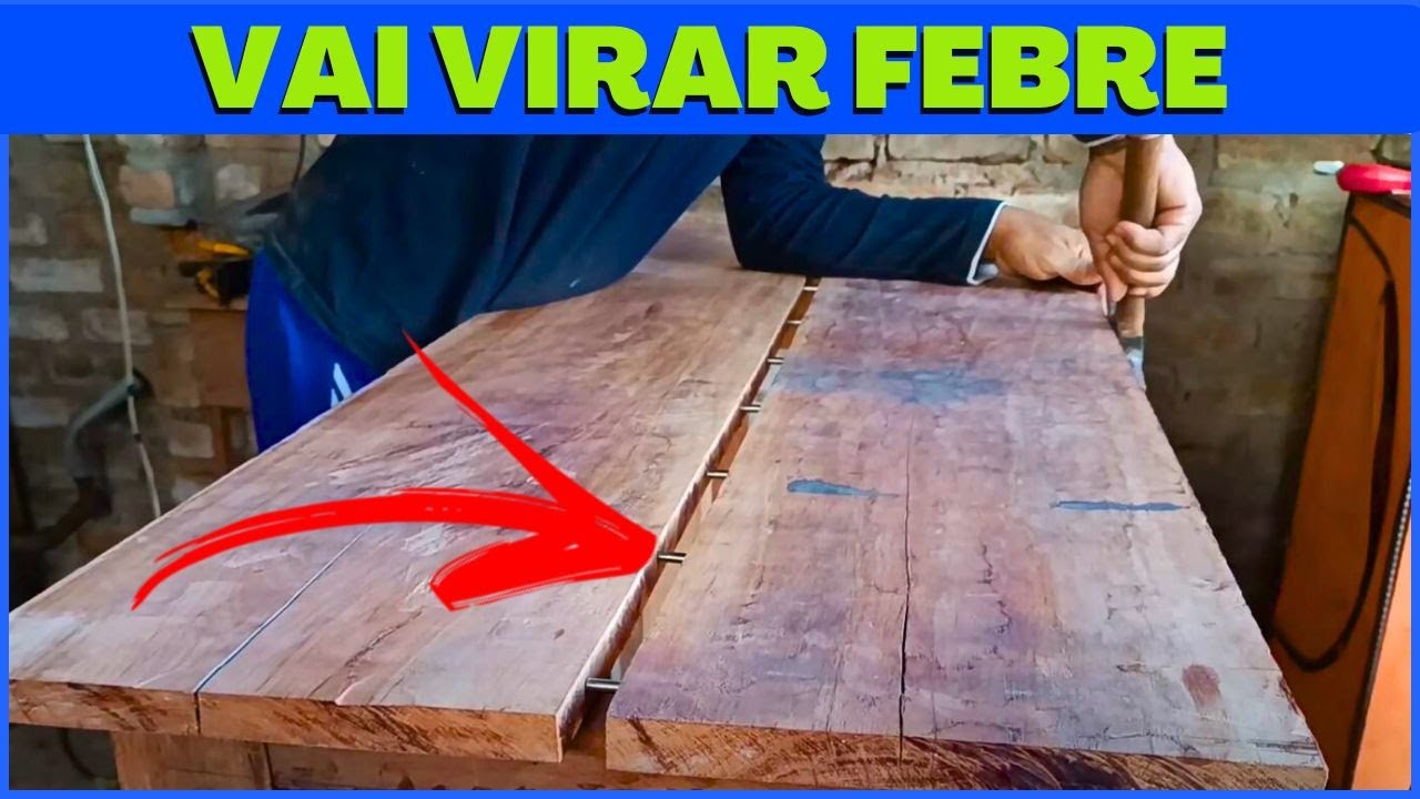 COMO UNIR DUAS TABUAS DE MADEIRA COM CAVILHA DE FERRO-SEM USAR PREGOS OU PARAFUSOS -SUPER DICA