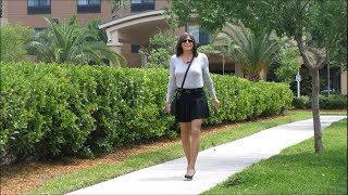 Crossdressing on a windy day in a short skirt