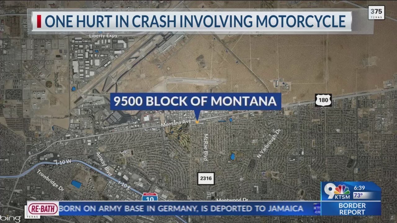 Person hurt after motorcycle crash - YouTube