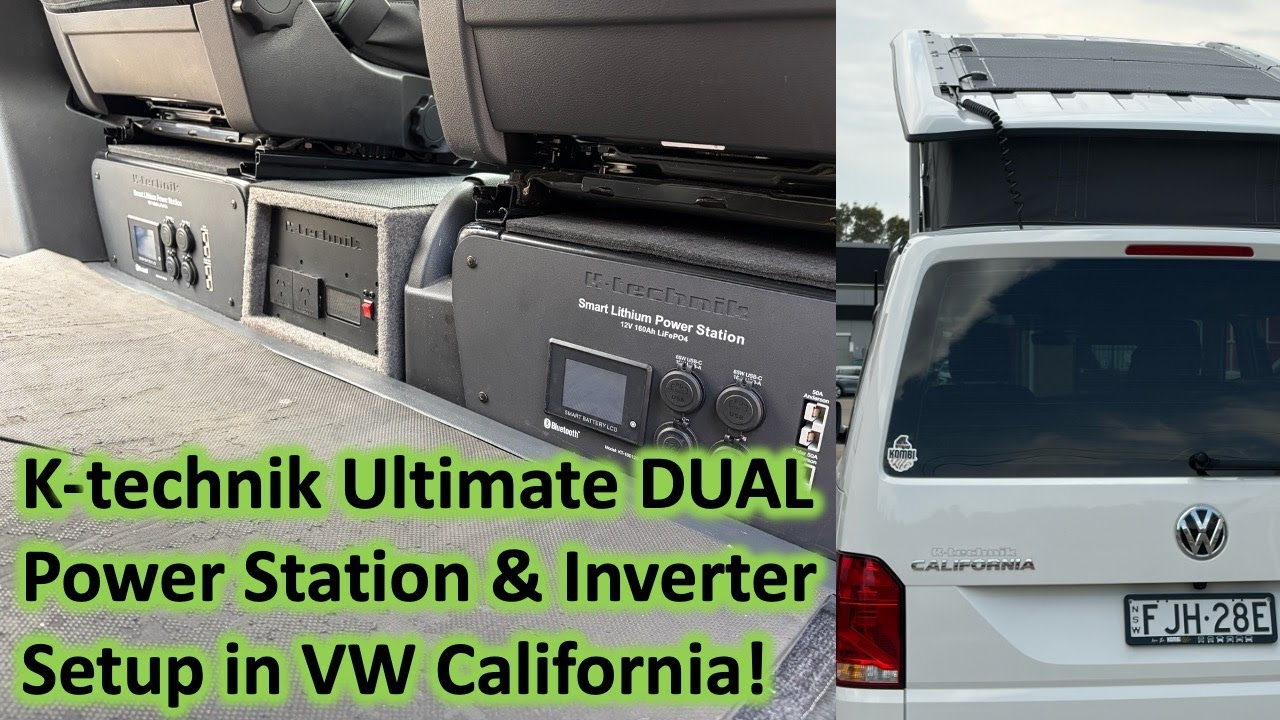 VW California K technik Twin 160Ah Power Station and 2500W Inverter with CaliFaktur Solar