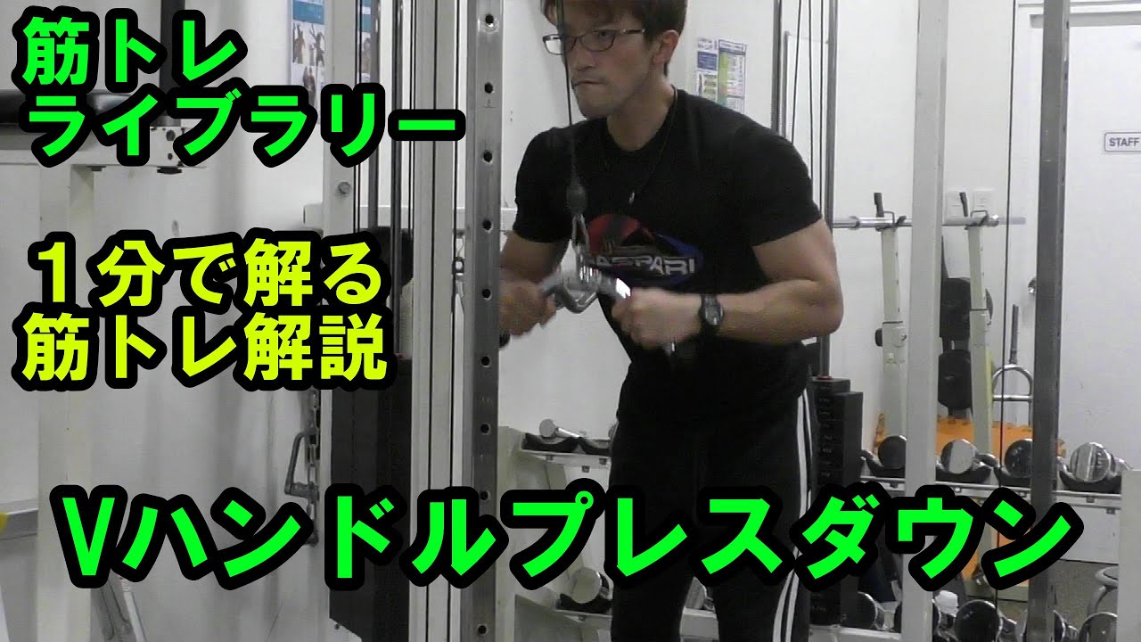 1分で解る筋トレ解説】Vハンドルプレスダウン※ケーブルマシン【筋トレ 